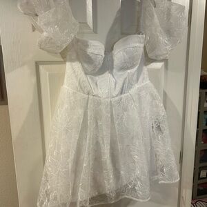 Lulu's White Lace Mini Dress